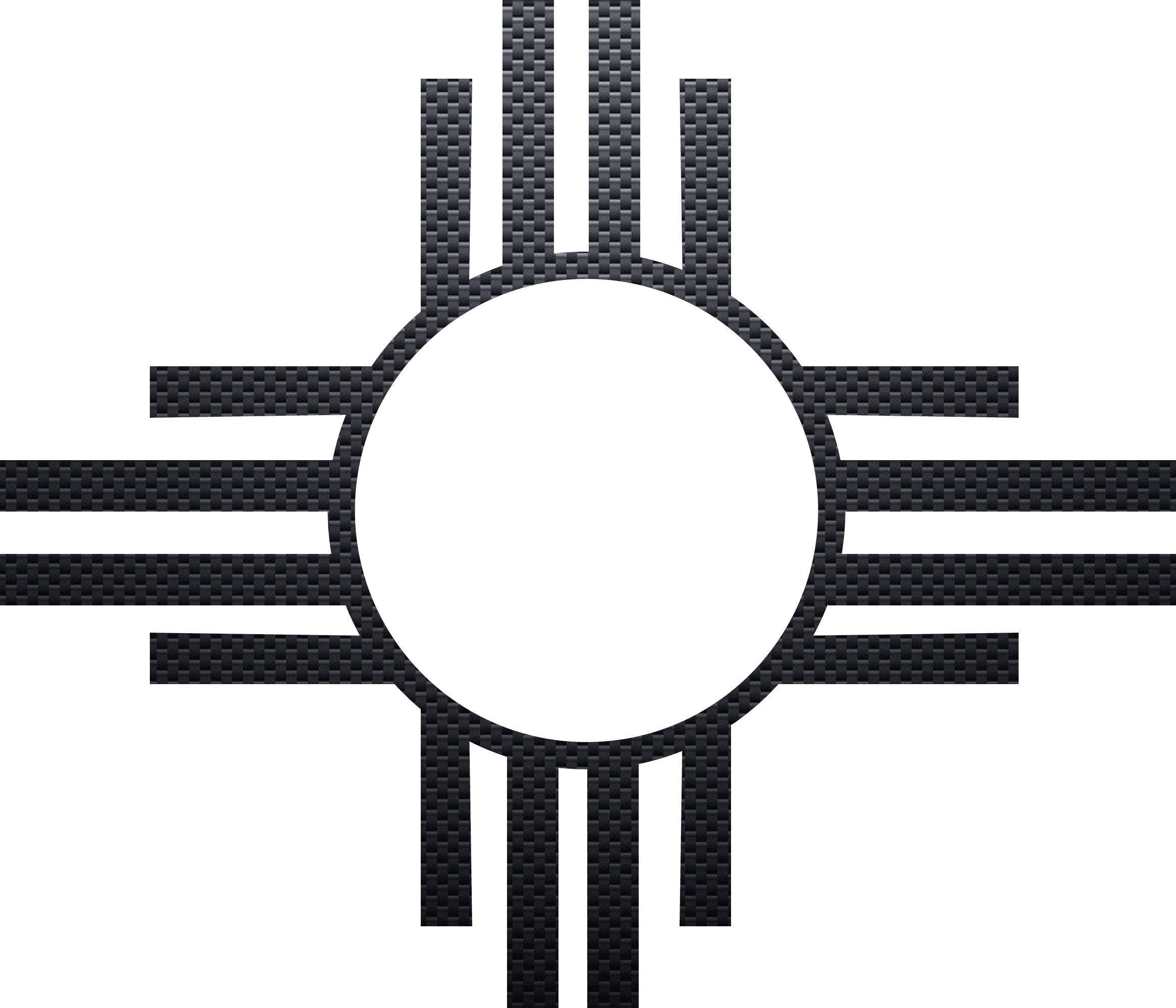 A green background with a black design in the center.